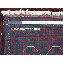 Load image into Gallery viewer, 2&#39;8&quot;x12&#39;10&quot; Deep and Saturated Red, Afghan Khamyab with Tribal Medallions Design, Soft Wool Hand Knotted, Runner Oriental Rug FWR434046