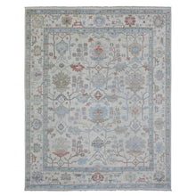 Load image into Gallery viewer, 7&#39;10&quot;x10&#39; Ivory, Afghan Angora Oushak with Branch and Flower Design Natural Dyes, Organic Wool Hand Knotted, Oriental Rug FWR434106