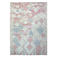 Load image into Gallery viewer, 8&#39;1&quot;x11&#39;7&quot; Pink, Soft Wool Hand Knotted, Boujaad Moroccan Berber with Patch Design Natural Dyes, Oriental Rug FWR434238