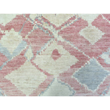 Load image into Gallery viewer, 8&#39;1&quot;x11&#39;7&quot; Pink, Soft Wool Hand Knotted, Boujaad Moroccan Berber with Patch Design Natural Dyes, Oriental Rug FWR434238