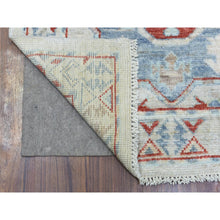 Load image into Gallery viewer, 3&#39;1&quot;x10&#39;2&quot; Light Gray Natural Wool, Anatolian Village Inspired Geometric Design Hand Knotted Runner Oriental Rug FWR434454