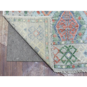 3'x12'1" Gray, Hand Knotted Anatolian Village Inspired Geometric Design, Natural Wool, Runner Oriental Rug FWR434460