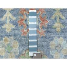 Load image into Gallery viewer, 2&#39;7&quot;x15&#39;10&quot; Light Blue, Soft Wool Hand Knotted, Afghan Angora Oushak with All Over Colorful Flowers Natural Dyes, XL Runner Oriental Rug FWR434520