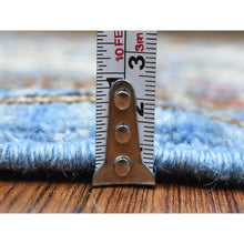Load image into Gallery viewer, 2&#39;8&quot;x8&#39; Light Blue, Soft Organic Wool Hand Knotted, Afghan Ersari with Large Elephant Feet Medallions, Natural Dyes Soft Lush Pile, Runner Oriental Rug FWR434592
