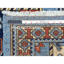 Load image into Gallery viewer, 2&#39;8&quot;x8&#39; Light Blue, Soft Organic Wool Hand Knotted, Afghan Ersari with Large Elephant Feet Medallions, Natural Dyes Soft Lush Pile, Runner Oriental Rug FWR434592
