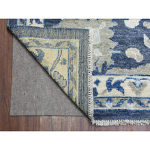 Load image into Gallery viewer, 10&#39;x13&#39;10&quot; Blueish Gray, Hand Knotted Afghan Angora Oushak, Natural Dyes Soft Wool, Oriental Rug FWR434628