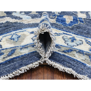 10'x13'10" Blueish Gray, Hand Knotted Afghan Angora Oushak, Natural Dyes Soft Wool, Oriental Rug FWR434628