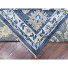 Load image into Gallery viewer, 10&#39;x13&#39;10&quot; Blueish Gray, Hand Knotted Afghan Angora Oushak, Natural Dyes Soft Wool, Oriental Rug FWR434628