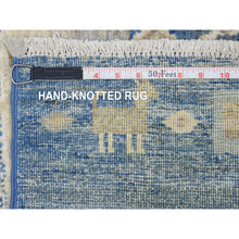 Load image into Gallery viewer, 2&#39;7&quot;x8&#39;4&quot; Denim Blue, Fine Weave Soft and Shiny Wool Hand Knotted, Afghan Kashkuli Gabbeh Design Natural Dyes, Runner Oriental Rug FWR434694