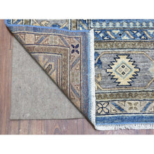 Load image into Gallery viewer, 8&#39;4&quot;x9&#39;7&quot; Light Blue, Soft and Velvety Wool Hand Knotted, Afghan Ersari with Large Elements Design, Natural Dyes Soft Lush Pile, Oriental Rug FWR434706