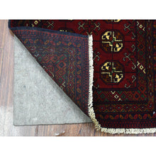 Load image into Gallery viewer, 2&#39;x3&#39; Deep and Saturated Red, Afghan Khamyab Bokara, Pure Wool Hand Knotted, Mat Oriental Rug FWR434862