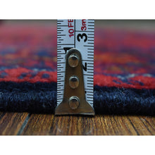 Load image into Gallery viewer, 3&#39;4&quot;x4&#39;9&quot; Deep and Saturated Red, Afghan Khamyab with Geometric Design, Soft and Shiny Wool Hand Knotted, Oriental Rug FWR434886