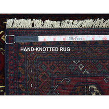 Load image into Gallery viewer, 2&#39;x3&#39; Deep and Saturated Red, Hand Knotted Afghan Khamyab Bokara, Velvety Wool, Mat Oriental Rug FWR434892