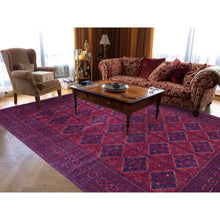 Load image into Gallery viewer, 8&#39;2&quot;x11&#39;6&quot; Deep and Saturated Red, Soft and Velvety Wool Hand Knotted, Afghan Khamyab with Tribal Medallions Design, Oriental Rug FWR434898