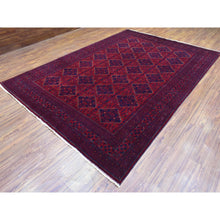 Load image into Gallery viewer, 8&#39;2&quot;x11&#39;6&quot; Deep and Saturated Red, Soft and Velvety Wool Hand Knotted, Afghan Khamyab with Tribal Medallions Design, Oriental Rug FWR434898