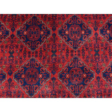 Load image into Gallery viewer, 8&#39;2&quot;x11&#39;6&quot; Deep and Saturated Red, Soft and Velvety Wool Hand Knotted, Afghan Khamyab with Tribal Medallions Design, Oriental Rug FWR434898