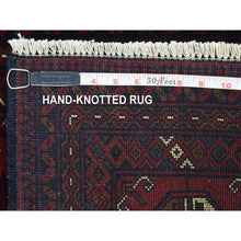 Load image into Gallery viewer, 2&#39;x3&#39; Deep and Saturated Red, Hand Knotted Afghan Khamyab Bokara, Pure Wool, Mat Oriental Rug FWR434910