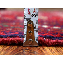 Load image into Gallery viewer, 2&#39;7&quot;x3&#39;10&quot; Deep and Saturated Red, Afghan Khamyab Bokara, Velvety Wool with Tribal Design Hand Knotted Mat Oriental Rug FWR434976