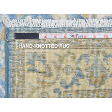 Load image into Gallery viewer, 2&#39;7&quot;x5&#39;8&quot; Light Blue, Hand Knotted Fine Peshawar with Ziegler Mahal Design, Natural Dyes Densely Woven, Soft Organic Wool, Runner Oriental Rug FWR436128