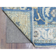 Load image into Gallery viewer, 3&#39;9&quot;x13&#39;3&quot; Sapphire Blue, Fine Peshawar with Heriz Design, Natural Dyes Dense Weave, Soft and Velvety Wool Hand Knotted, Wide Runner Oriental Rug FWR436338