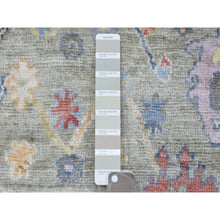 Load image into Gallery viewer, 4&#39;4&quot;x10&#39; Taupe Hand Knotted Afghan Angora Oushak with Colorful Motifs Natural Dyes, Soft Wool, Wide Runner Oriental Rug FWR436740