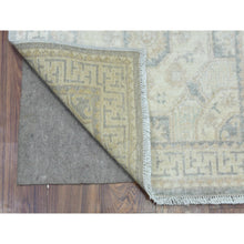 Load image into Gallery viewer, 2&#39;9&quot;x18&#39;9&quot; Cream, Hand Knotted White Wash Peshawar with Khotan Design, Natural Dyes Pure Wool, XL Runner Oriental Rug FWR436782
