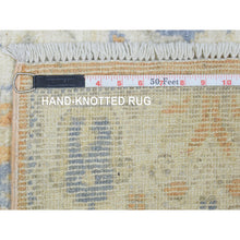 Load image into Gallery viewer, 2&#39;6&quot;x19&#39;2&quot; Faded Orange Hand Knotted Afghan Angora Oushak with Branch and Flower Design Natural Dyes, Soft Wool Runner Oriental Rug FWR437028