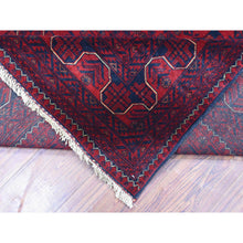 Load image into Gallery viewer, 8&#39;1&quot;x11&#39;2&quot; Deep and Saturated Red, Afghan Khamyab with Geometric Design, Extra Soft Wool Hand Knotted, Oriental Rug FWR437130