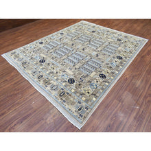 Load image into Gallery viewer, 8&#39;x9&#39;9&quot; Beige, Hand Knotted Afghan Ersari with Hutchlu Design, Natural Dyes Soft Lush Pile Soft Wool, Oriental Rug FWR437304