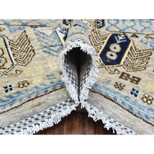 Load image into Gallery viewer, 8&#39;x9&#39;9&quot; Beige, Hand Knotted Afghan Ersari with Hutchlu Design, Natural Dyes Soft Lush Pile Soft Wool, Oriental Rug FWR437304