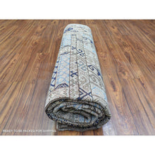 Load image into Gallery viewer, 8&#39;x9&#39;9&quot; Beige, Hand Knotted Afghan Ersari with Hutchlu Design, Natural Dyes Soft Lush Pile Soft Wool, Oriental Rug FWR437304