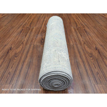 Load image into Gallery viewer, 2&#39;9&quot;x15&#39;3&quot; Light Gray, Hand Knotted Extra Soft Wool, Afghan Angora Oushak Natural Dyes, Runner Oriental Rug FWR437412