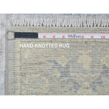 Load image into Gallery viewer, 2&#39;9&quot;x15&#39;3&quot; Light Gray, Hand Knotted Extra Soft Wool, Afghan Angora Oushak Natural Dyes, Runner Oriental Rug FWR437412