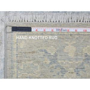 2'9"x15'3" Light Gray, Hand Knotted Extra Soft Wool, Afghan Angora Oushak Natural Dyes, Runner Oriental Rug FWR437412