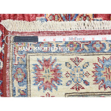Load image into Gallery viewer, 3&#39;1&quot;x11&#39; Rich Red, Hand Knotted Afghan Super Kazak with Geometric Medallions, Natural Dyes Extra Soft Wool Runner Oriental Rug FWR437460