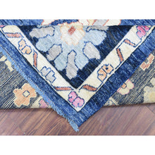 Load image into Gallery viewer, 10&#39;3&quot;x10&#39;3&quot; Sapphire Blue, Hand Knotted Afghan Angora Oushak with Pop of Color, Natural Dyes Extra Soft Wool, Square Oriental Rug FWR437928