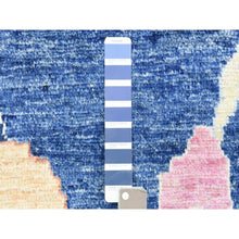 Load image into Gallery viewer, 10&#39;3&quot;x10&#39;3&quot; Sapphire Blue, Hand Knotted Afghan Angora Oushak with Pop of Color, Natural Dyes Extra Soft Wool, Square Oriental Rug FWR437928
