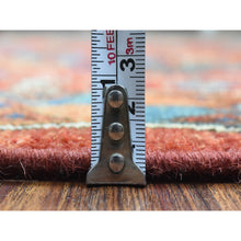Load image into Gallery viewer, 4&#39;1&quot;x11&#39;3&quot; Prismatic Legacy Red, Vegetable Dyes Extra Soft Wool, Hand Knotted Afghan Ersari with Elephant Feet Design, Soft and Lush Pile, Wide Runner Oriental Rug FWR438078