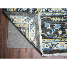 Load image into Gallery viewer, 11&#39;10&quot;x11&#39;10&quot; Olive Black, Afghan Angora Oushak with Colorful Motifs Vegetable Dyes, Organic Wool Hand Knotted, Square Oriental Rug FWR438174