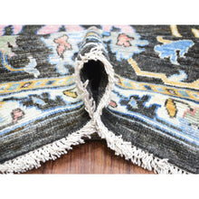 Load image into Gallery viewer, 11&#39;10&quot;x11&#39;10&quot; Olive Black, Afghan Angora Oushak with Colorful Motifs Vegetable Dyes, Organic Wool Hand Knotted, Square Oriental Rug FWR438174