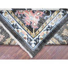 Load image into Gallery viewer, 11&#39;10&quot;x11&#39;10&quot; Olive Black, Afghan Angora Oushak with Colorful Motifs Vegetable Dyes, Organic Wool Hand Knotted, Square Oriental Rug FWR438174