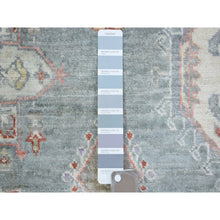 Load image into Gallery viewer, 6&#39;x9&#39;2&quot; Cadet Gray, Vegetable Dyes Soft Wool, Hand Knotted Finer Peshawar with Elements Design, Dense Weave, Oriental Rug FWR438342