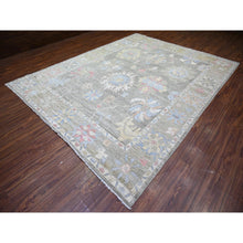 Load image into Gallery viewer, 9&#39;3&quot;x12&#39; Space Gray, Natural Wool Hand Knotted, Afghan Angora Oushak with Soft Colors Vegetable Dyes, Oriental Rug FWR438510