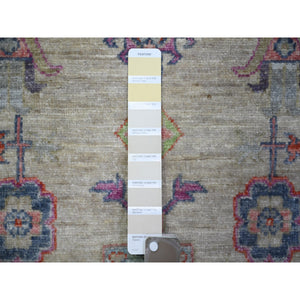 3'x4'10" Beige, Finer Peshawar with Karajeh Design, Dense Weave Vegetable Dyes, Pure Wool Hand Knotted, Oriental Rug FWR438786