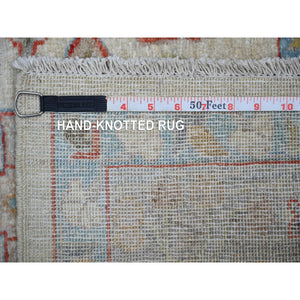 6'x9' Beige, Dense Weave Vegetable Dyes, Extra Soft Wool Hand Knotted, Finer Peshawar with Karajeh Design, Oriental Rug FWR438858