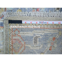 Load image into Gallery viewer, 2&#39;4&quot;x19&#39;8&quot; Cloud Gray, Natural Wool Hand Knotted, Afghan Angora Oushak with All Over Design Vegetable Dyes, XL Runner Oriental Rug FWR439050