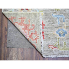 Load image into Gallery viewer, 8&#39;1&quot;x10&#39;8&quot; Taupe, Afghan Angora Oushak with Colorful Motifs Natural Dyes, Extra Soft Wool Hand Knotted, Oriental Rug FWR439128