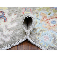 Load image into Gallery viewer, 8&#39;1&quot;x10&#39;8&quot; Taupe, Afghan Angora Oushak with Colorful Motifs Natural Dyes, Extra Soft Wool Hand Knotted, Oriental Rug FWR439128