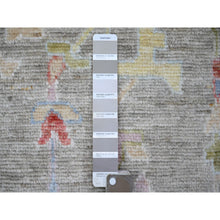 Load image into Gallery viewer, 8&#39;1&quot;x10&#39;8&quot; Taupe, Afghan Angora Oushak with Colorful Motifs Natural Dyes, Extra Soft Wool Hand Knotted, Oriental Rug FWR439128