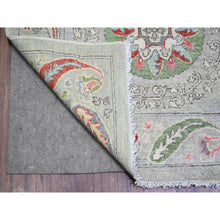 Load image into Gallery viewer, 8&#39;1&quot;x9&#39;3&quot; Tan Color, Finer Peshawar with Uzbek Suzani Design, Densely Woven Natural Dyes, Pure Wool Hand Knotted, Oriental Rug FWR439476